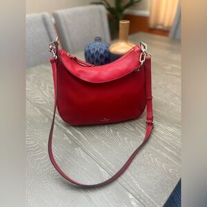 kate spade Red Pebbled Leather Shoulder Hobo